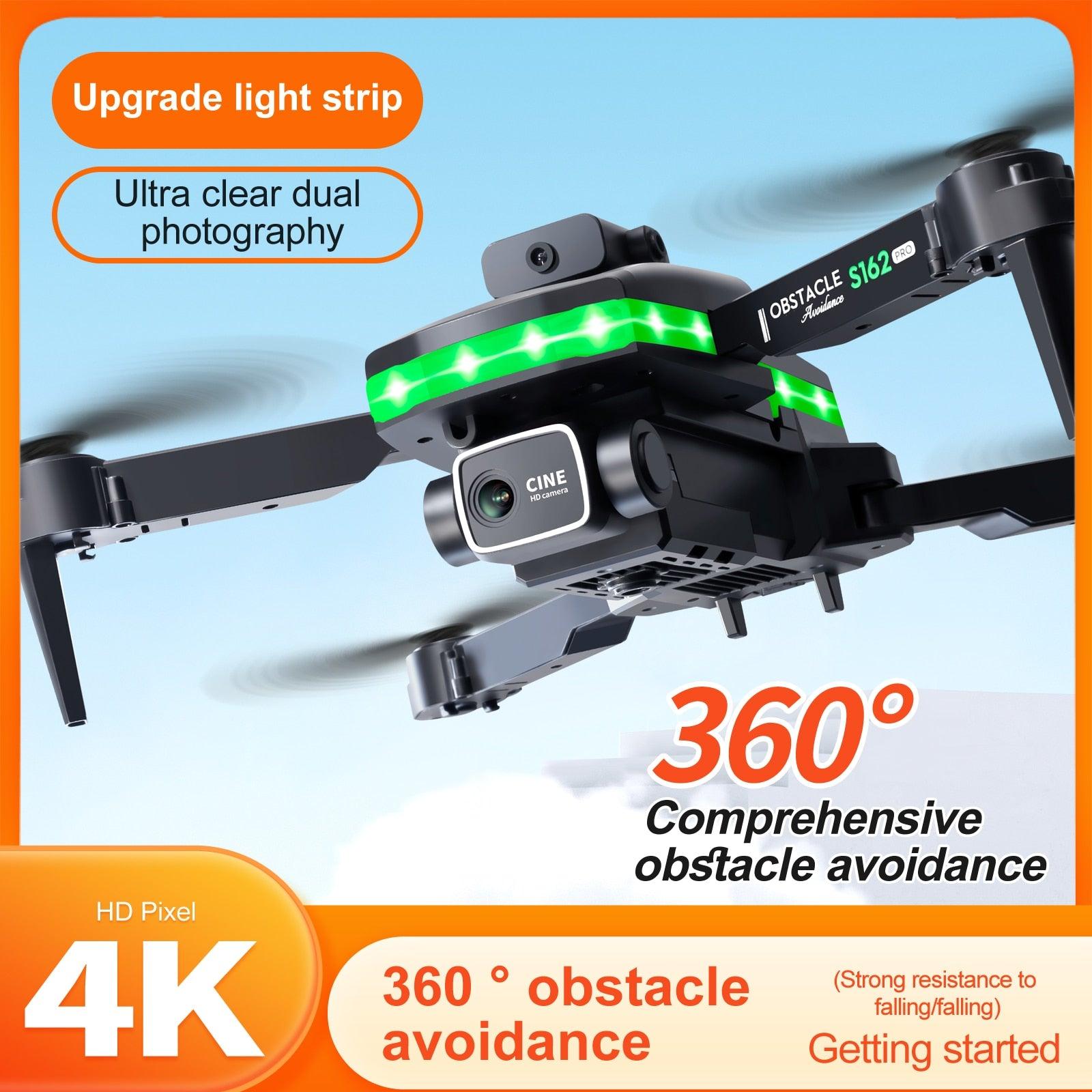 S162 Pro Drone - WIFI FPV With LED Light Bar HD 4K Beauty Shot Camera Height Hold RC Foldable Quadcopter Drones Kid Gift Toys - Image 13
