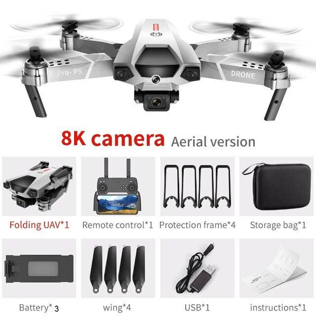 P5 Pro Drone - 2023 New Drone 8k HD Camera 5G WiFi Fpv ESC Aerial Photography RC Quadcopter Optical Flow Fixed Height Folding Dron Aircraft Toy 6 P5 Pro Drone - 2023 New Drone 8k HD Camera 5G WiFi Fpv ESC Aerial Photography RC Quadcopter Optical Flow Fixed Height Folding Dron Aircraft Toy — изображение 6