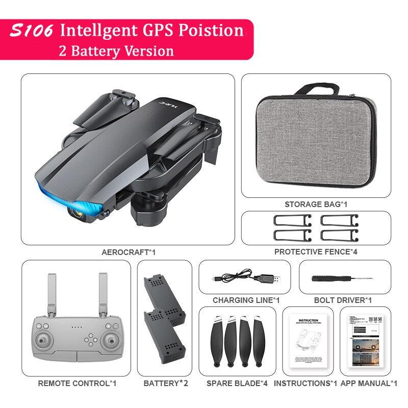 QJ S106 GPS Drone - 8K HD Professional Dual Camera Anti-shake gimbal Brushless Motor 181g RC helicopter Foldable Quadcopter - صورة QJ S106 GPS Drone - 8K HD Professional Dual Camera Anti-shake gimbal Brushless Motor 181g RC helicopter Foldable Quadcopter - صورة 6