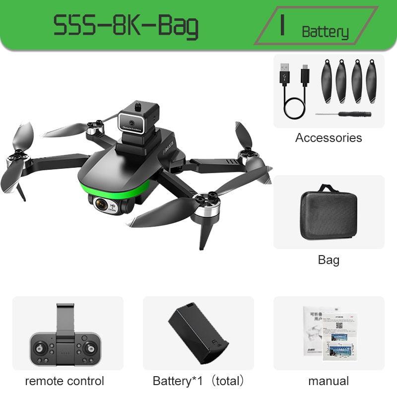 S5S Drone - 4k Profesional 8K HD Camera Obstacle Avoidance Aerial Photography Brushless Foldable Quadcopter 1.2km 4 S5S Drone - 4k Profesional 8K HD Camera Obstacle Avoidance Aerial Photography Brushless Foldable Quadcopter 1.2km - صورة S5S Drone - 4k Profesional 8K HD Camera Obstacle Avoidance Aerial Photography Brushless Foldable Quadcopter 1.2km - صورة 4