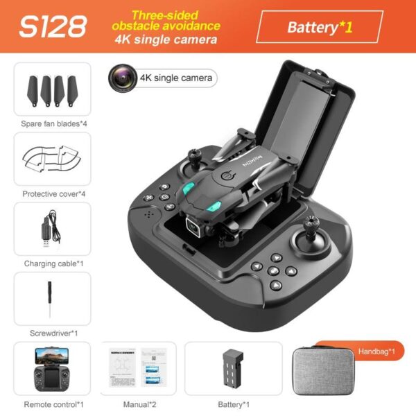 XYRC S128 Mini Drone - 4K HD Camera Three-sided Obstacle Avoidance Air Pressure Fixed Height Professional Foldable Quadcopter Toys - صورة XYRC S128 Mini Drone - 4K HD Camera Three-sided Obstacle Avoidance Air Pressure Fixed Height Professional Foldable Quadcopter Toys - صورة 4