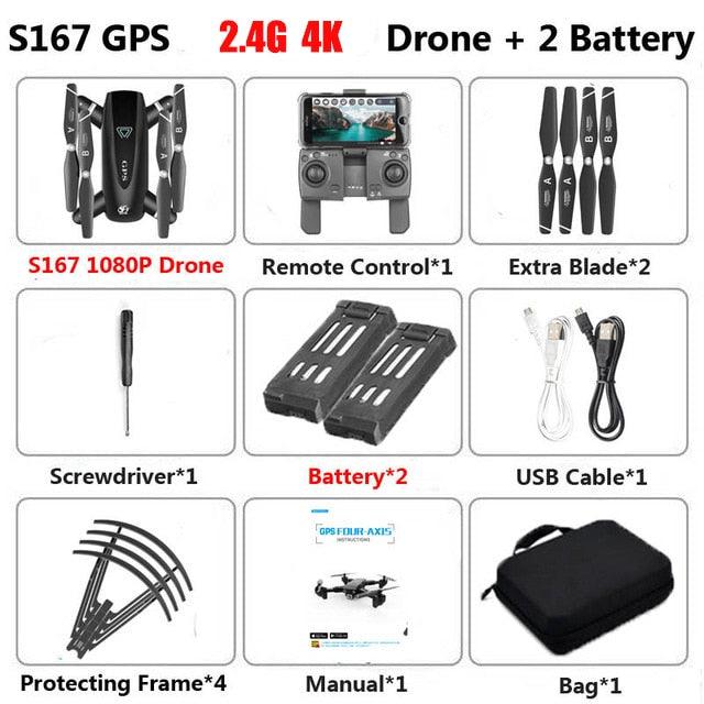 S167 Drone -  GPS 5G RC Quadcopter With 4K Camera WIFI FPV Foldable Off-Point Flying Gesture Photos Video Helicopter Toy — изображение 4