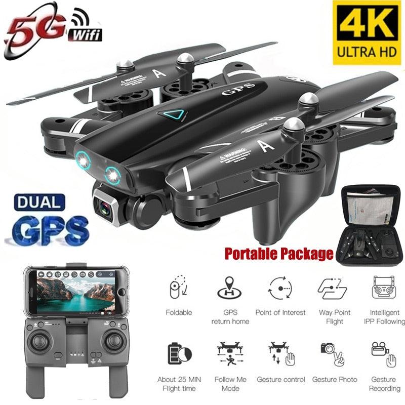 S167 Drone -  GPS 5G RC Quadcopter With 4K Camera WIFI FPV Foldable Off-Point Flying Gesture Photos Video Helicopter Toy — изображение 3