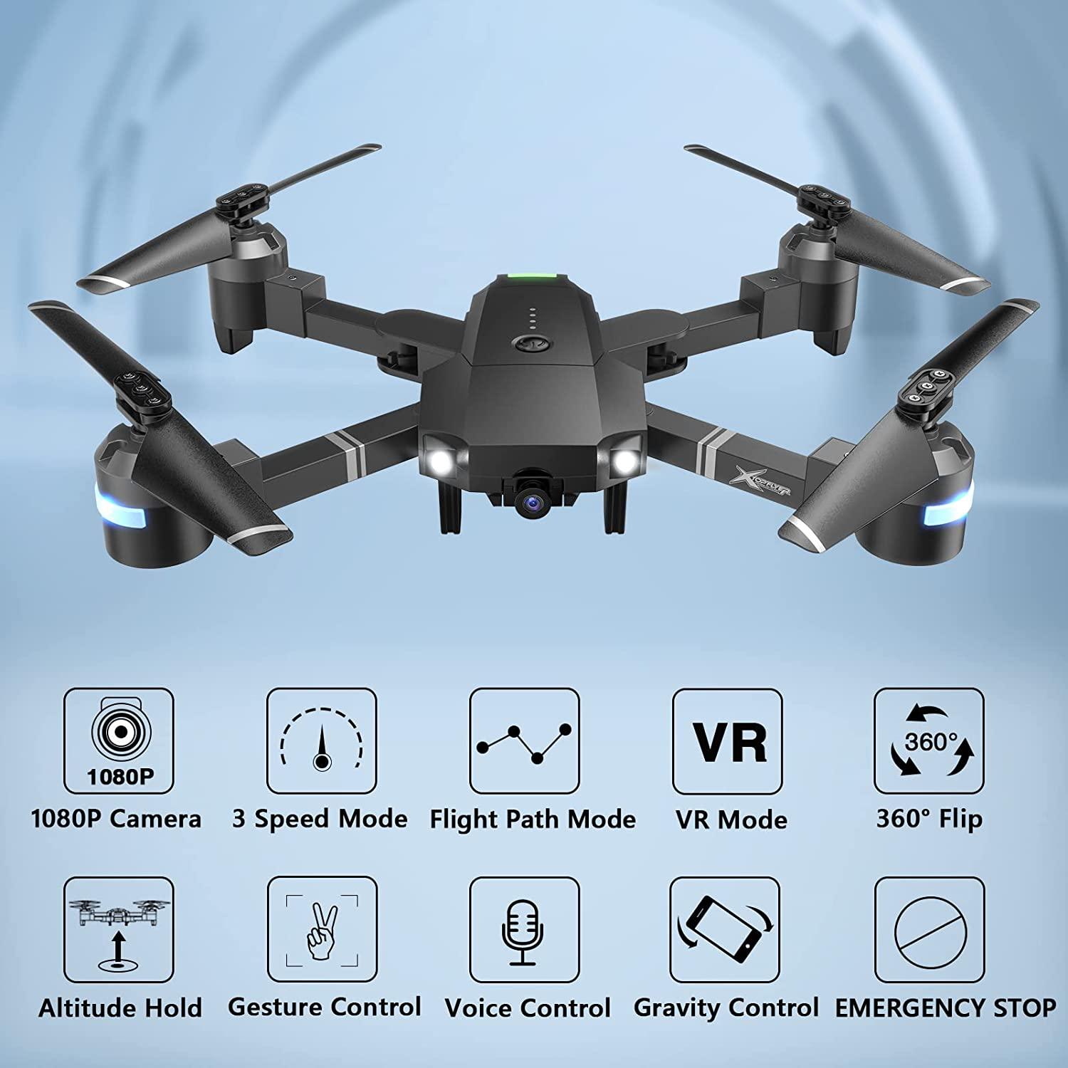 ATTOP X-PACK 18 Camera Drone - 1080P FPV Drones with Carrying Case, Long Distance Quadcopter Equipped w/2 batteries, One key Return/Emergency Stop, ATTOP Drones for Adults/Beginners, Girls/Boys Gifts 7 ATTOP X-PACK 18 Camera Drone - 1080P FPV Drones with Carrying Case, Long Distance Quadcopter Equipped w/2 batteries, One key Return/Emergency Stop, ATTOP Drones for Adults/Beginners, Girls/Boys Gifts - Image 7