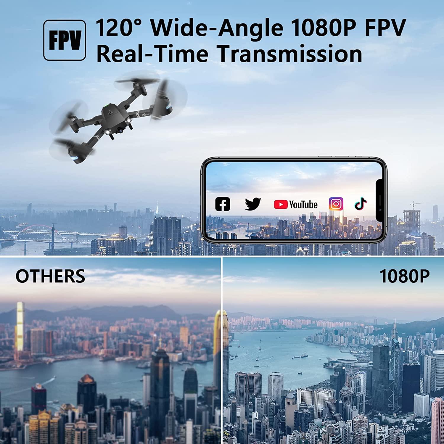 ATTOP X-PACK 18 Camera Drone - 1080P FPV Drones with Carrying Case, Long Distance Quadcopter Equipped w/2 batteries, One key Return/Emergency Stop, ATTOP Drones for Adults/Beginners, Girls/Boys Gifts 4 ATTOP X-PACK 18 Camera Drone - 1080P FPV Drones with Carrying Case, Long Distance Quadcopter Equipped w/2 batteries, One key Return/Emergency Stop, ATTOP Drones for Adults/Beginners, Girls/Boys Gifts - Image 4