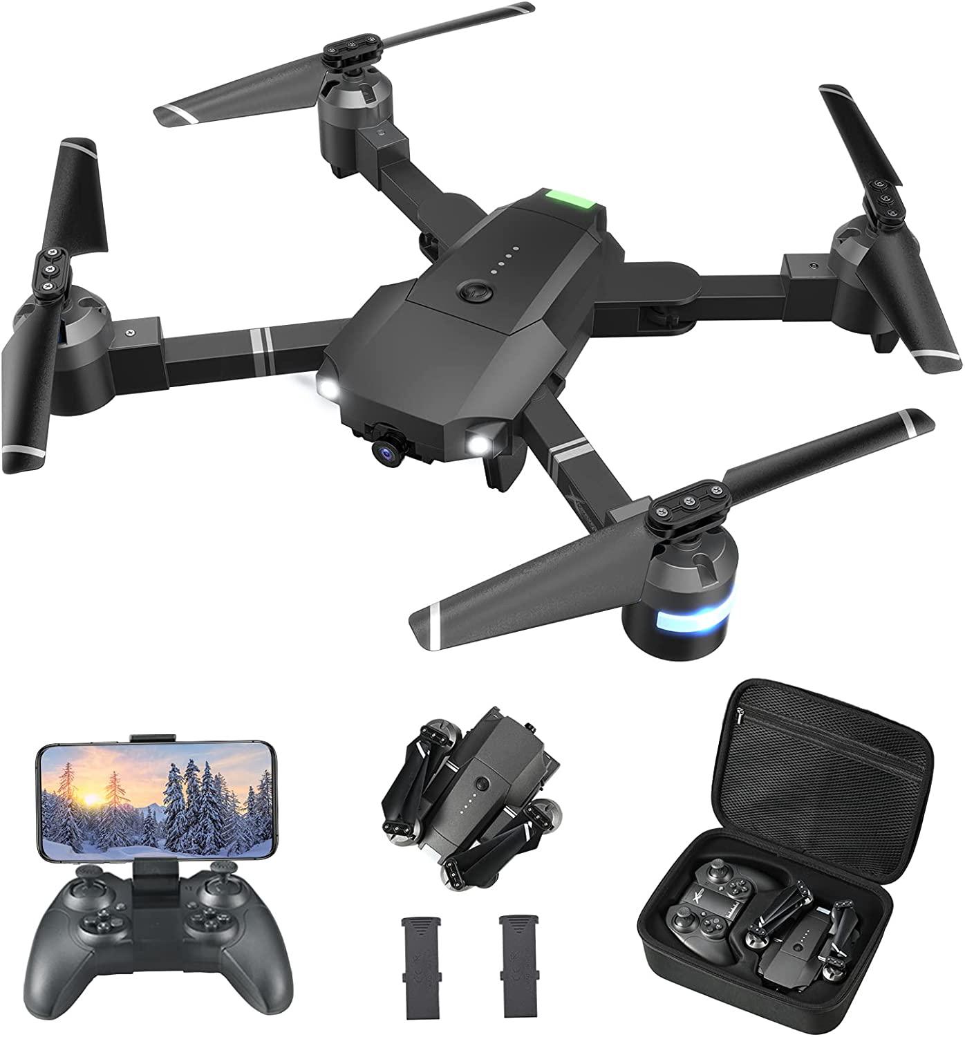 ATTOP X-PACK 18 Camera Drone - 1080P FPV Drones with Carrying Case, Long Distance Quadcopter Equipped w/2 batteries, One key Return/Emergency Stop, ATTOP Drones for Adults/Beginners, Girls/Boys Gifts 1 ATTOP X-PACK 18 Camera Drone - 1080P FPV Drones with Carrying Case, Long Distance Quadcopter Equipped w/2 batteries, One key Return/Emergency Stop, ATTOP Drones for Adults/Beginners, Girls/Boys Gifts
