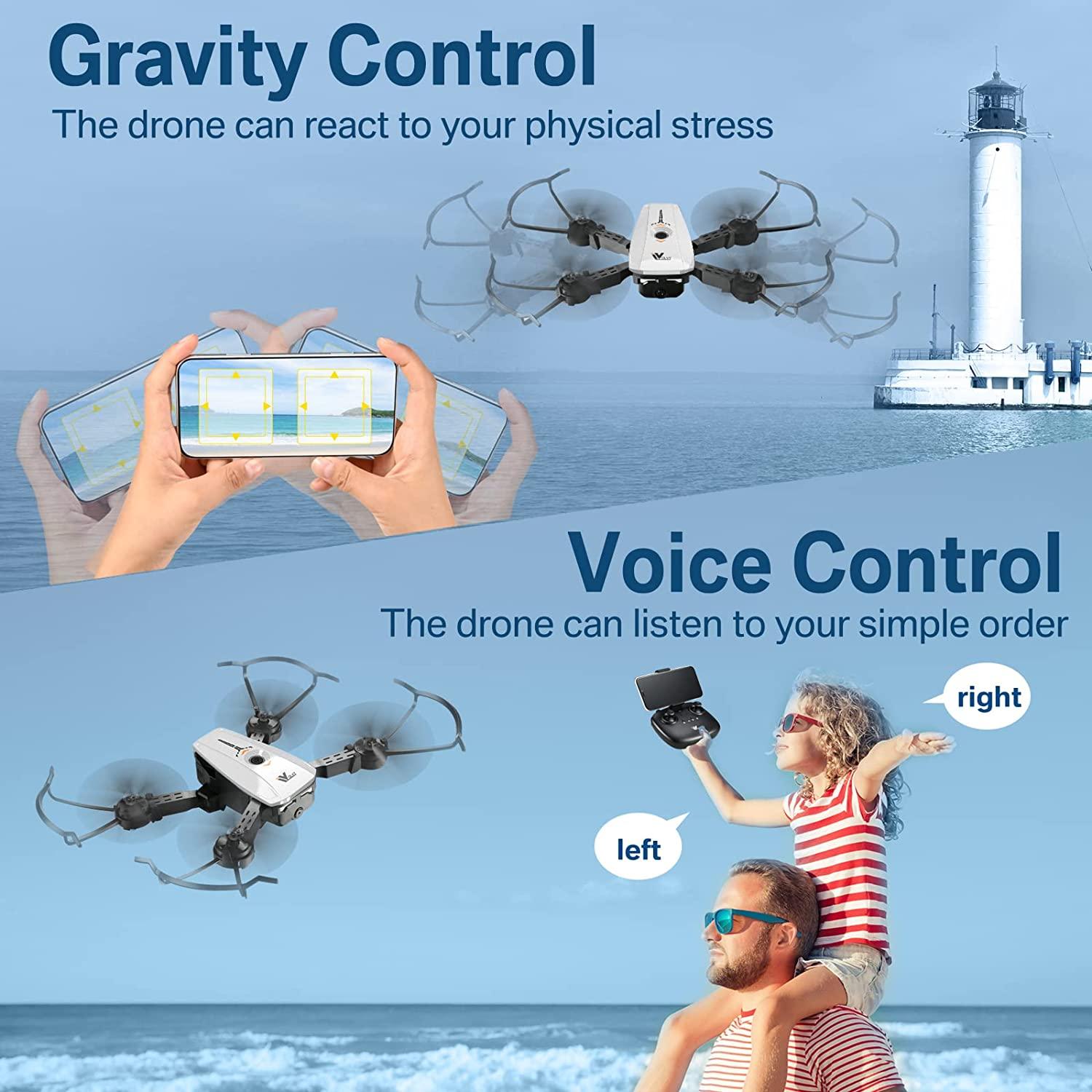 ATTOP X-Pack 3 Camera Drone - FPV Drone with Camera 1080P 164fts Range RC Drone with Voice/Gesture/Gravity Control Gift Ideas - Image 6