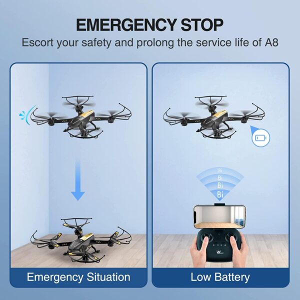 ATTOP A8 Drone - Larger 1080P FPV Drone with Camera One Key Start/Hover/Land Kids Drone Remote/APP/Voice/Gesture Control 24 Min Flight Low Battery Warn Safe Design 10 ATTOP A8 Drone - Larger 1080P FPV Drone with Camera One Key Start/Hover/Land Kids Drone Remote/APP/Voice/Gesture Control 24 Min Flight Low Battery Warn Safe Design - صورة ATTOP A8 Drone - Larger 1080P FPV Drone with Camera One Key Start/Hover/Land Kids Drone Remote/APP/Voice/Gesture Control 24 Min Flight Low Battery Warn Safe Design - صورة 10