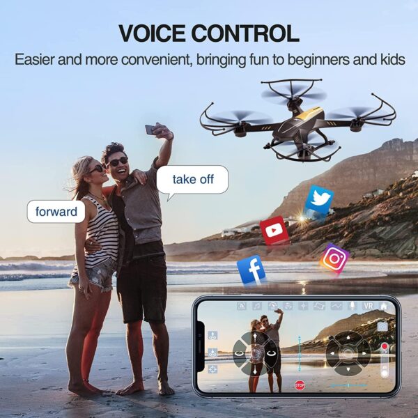 ATTOP A8 Drone - Larger 1080P FPV Drone with Camera One Key Start/Hover/Land Kids Drone Remote/APP/Voice/Gesture Control 24 Min Flight Low Battery Warn Safe Design 9 ATTOP A8 Drone - Larger 1080P FPV Drone with Camera One Key Start/Hover/Land Kids Drone Remote/APP/Voice/Gesture Control 24 Min Flight Low Battery Warn Safe Design - صورة ATTOP A8 Drone - Larger 1080P FPV Drone with Camera One Key Start/Hover/Land Kids Drone Remote/APP/Voice/Gesture Control 24 Min Flight Low Battery Warn Safe Design - صورة 9