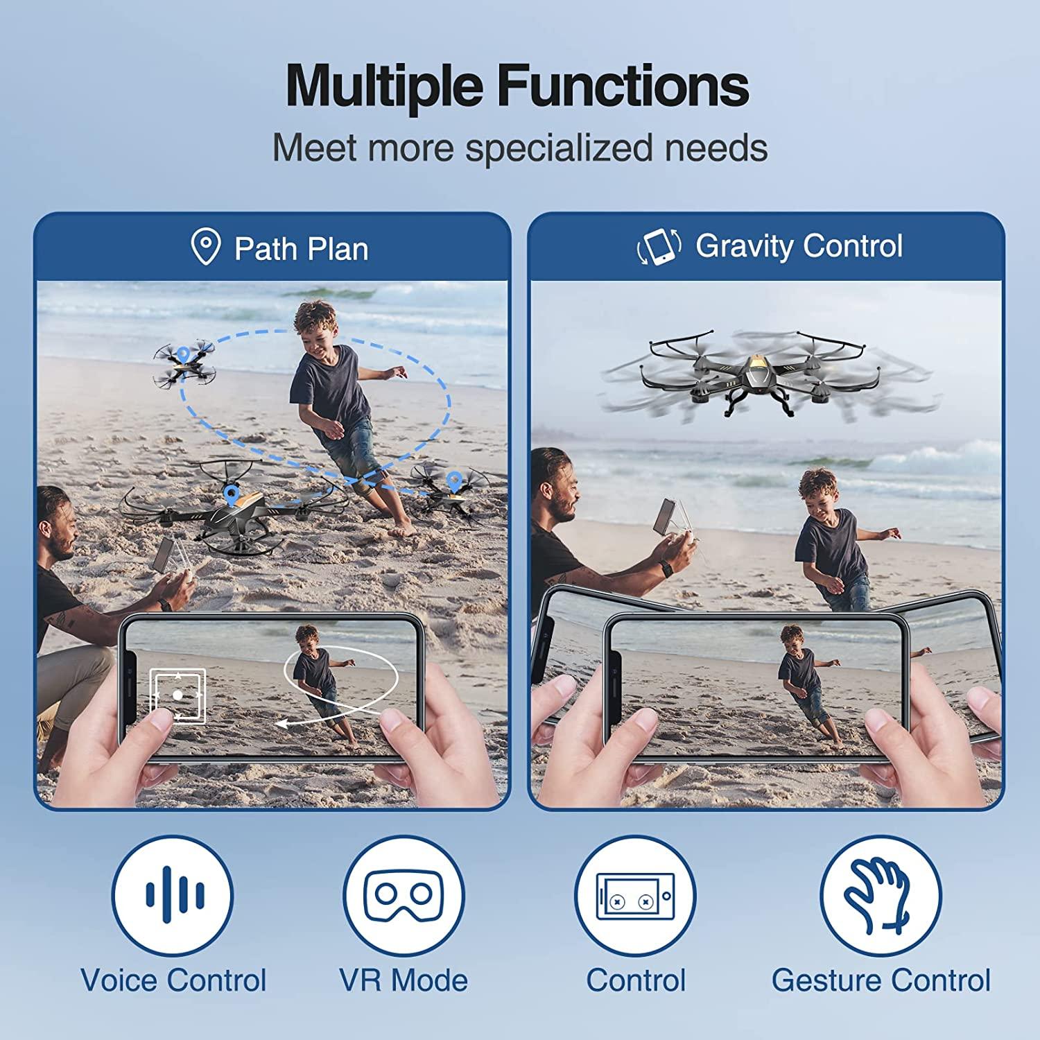 ATTOP A8 Drone - Larger 1080P FPV Drone with Camera One Key Start/Hover/Land Kids Drone Remote/APP/Voice/Gesture Control 24 Min Flight Low Battery Warn Safe Design 8 ATTOP A8 Drone - Larger 1080P FPV Drone with Camera One Key Start/Hover/Land Kids Drone Remote/APP/Voice/Gesture Control 24 Min Flight Low Battery Warn Safe Design - Image 8