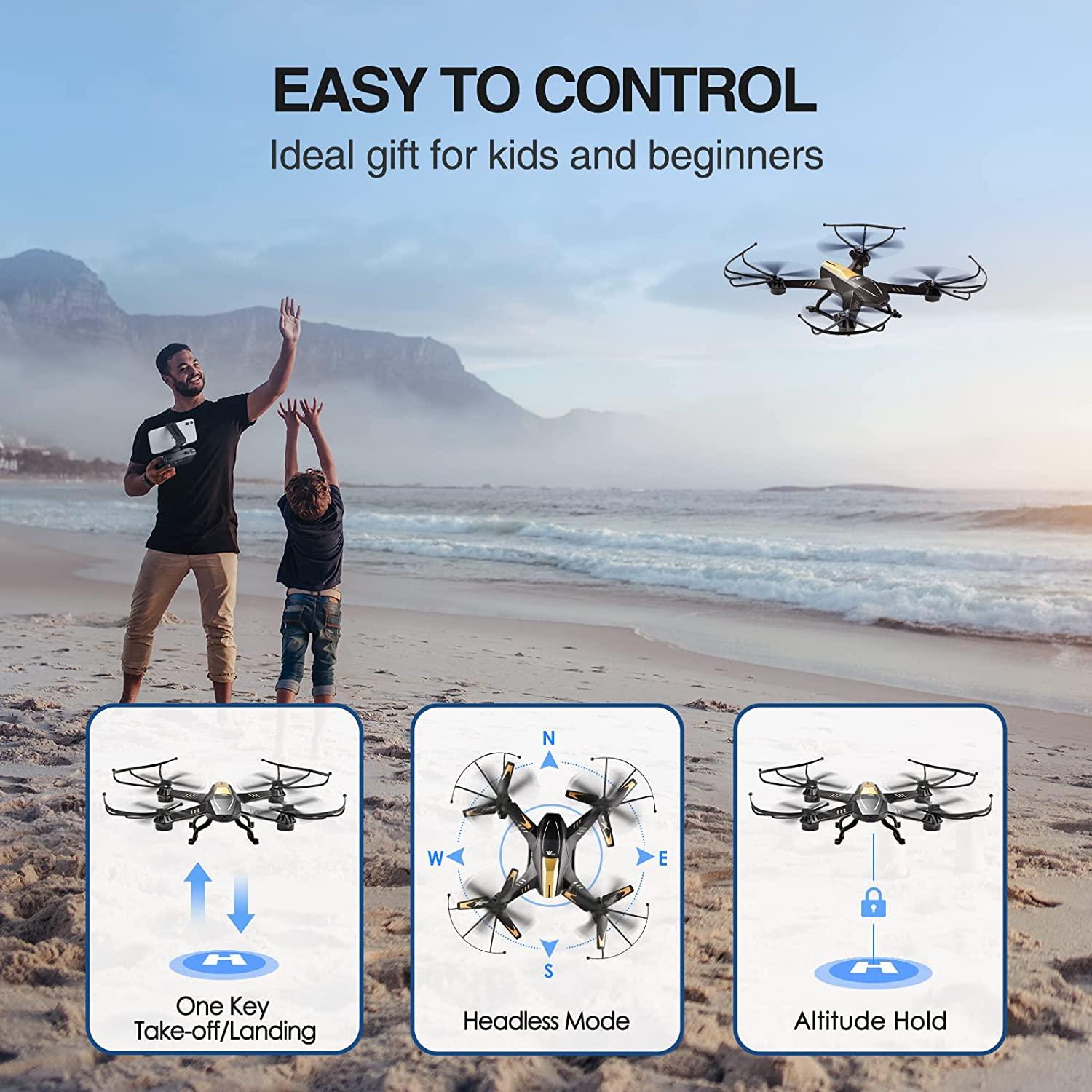 ATTOP A8 Drone - Larger 1080P FPV Drone with Camera One Key Start/Hover/Land Kids Drone Remote/APP/Voice/Gesture Control 24 Min Flight Low Battery Warn Safe Design 4 ATTOP A8 Drone - Larger 1080P FPV Drone with Camera One Key Start/Hover/Land Kids Drone Remote/APP/Voice/Gesture Control 24 Min Flight Low Battery Warn Safe Design - Image 4