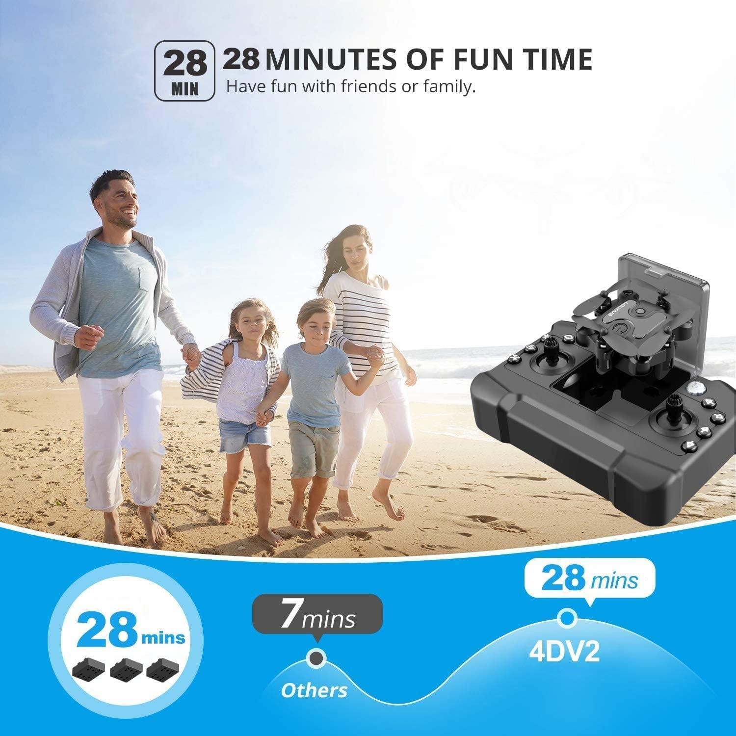 DRONEEYE 4DV2 Drone with Camera for Kids,720P FPV Video,Nano Portable Pocket RC Quadcopter Beginners Toys,3D Flip,Altitude Hold,Headless Mode,Trajectory Flight,3D Flips 3 DRONEEYE 4DV2 Drone with Camera for Kids,720P FPV Video,Nano Portable Pocket RC Quadcopter Beginners Toys,3D Flip,Altitude Hold,Headless Mode,Trajectory Flight,3D Flips - Image 3