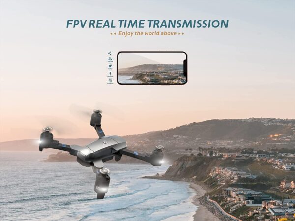 UranHub UF500 Drone - Camera for Adults 1080P HD Camera FPV WiFi RC Foldable Quadcopter for Beginners w/Optical Flow Positioning, Voice Control, Gesture Control, Circle Fly, Trajectory Flight — изображение 4