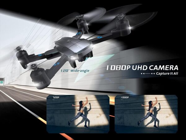 UranHub UF500 Drone - Camera for Adults 1080P HD Camera FPV WiFi RC Foldable Quadcopter for Beginners w/Optical Flow Positioning, Voice Control, Gesture Control, Circle Fly, Trajectory Flight — изображение 3