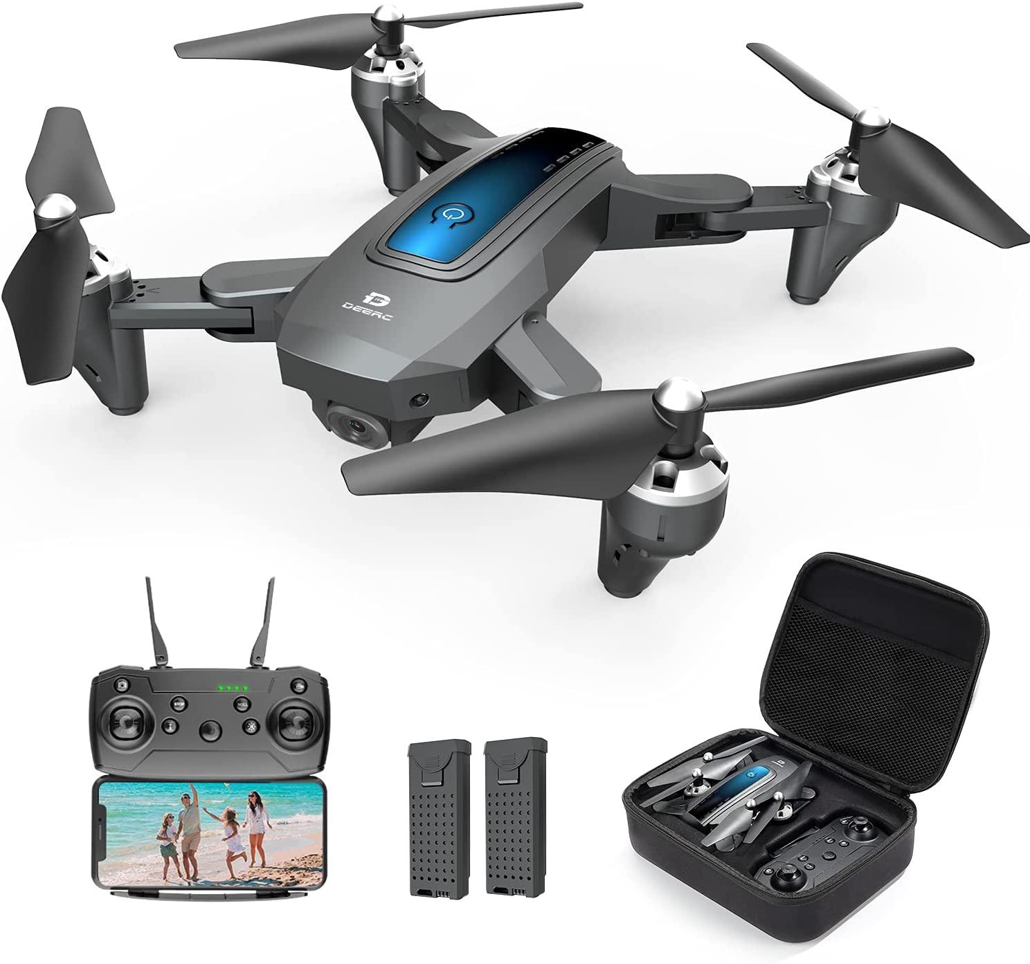 DEERC D10 Drone - with Camera 2K HD FPV Live Video Carrying Case, RC Quadcopter Helicopter for Kids and Adults, Gravity Control, Altitude Hold, Headless Mode, Waypoints 1 DEERC D10 Drone - with Camera 2K HD FPV Live Video Carrying Case, RC Quadcopter Helicopter for Kids and Adults, Gravity Control, Altitude Hold, Headless Mode, Waypoints