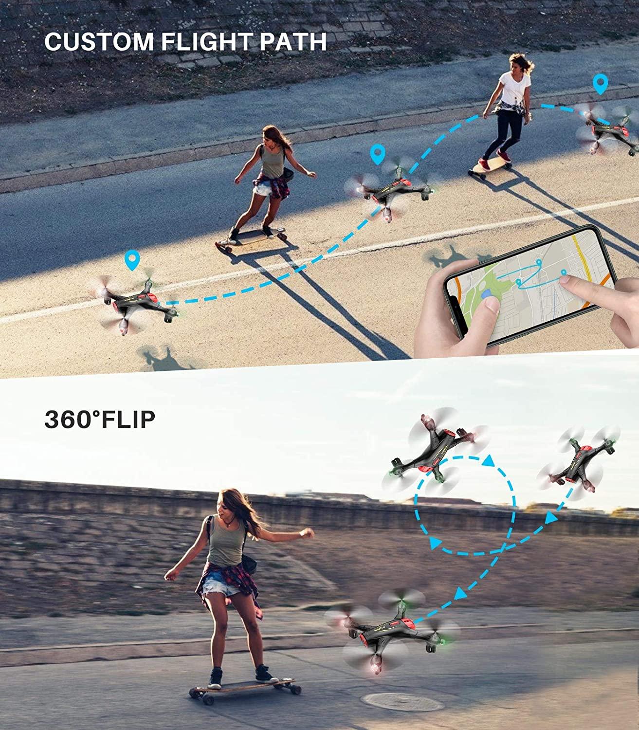 Syma X400 Mini Drone - with Camera for Adults & Kids 720P Wifi FPV Quadcopter with App Control, Altitude Hold, 3D Flip, One Key Function, Headless Mode, 2 Batteries, Easy to Fly for Beginners 4 Syma X400 Mini Drone - with Camera for Adults & Kids 720P Wifi FPV Quadcopter with App Control, Altitude Hold, 3D Flip, One Key Function, Headless Mode, 2 Batteries, Easy to Fly for Beginners — изображение 4