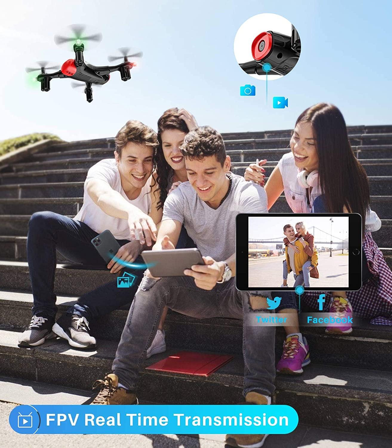 Syma X400 Mini Drone - with Camera for Adults & Kids 720P Wifi FPV Quadcopter with App Control, Altitude Hold, 3D Flip, One Key Function, Headless Mode, 2 Batteries, Easy to Fly for Beginners 2 Syma X400 Mini Drone - with Camera for Adults & Kids 720P Wifi FPV Quadcopter with App Control, Altitude Hold, 3D Flip, One Key Function, Headless Mode, 2 Batteries, Easy to Fly for Beginners — изображение 2