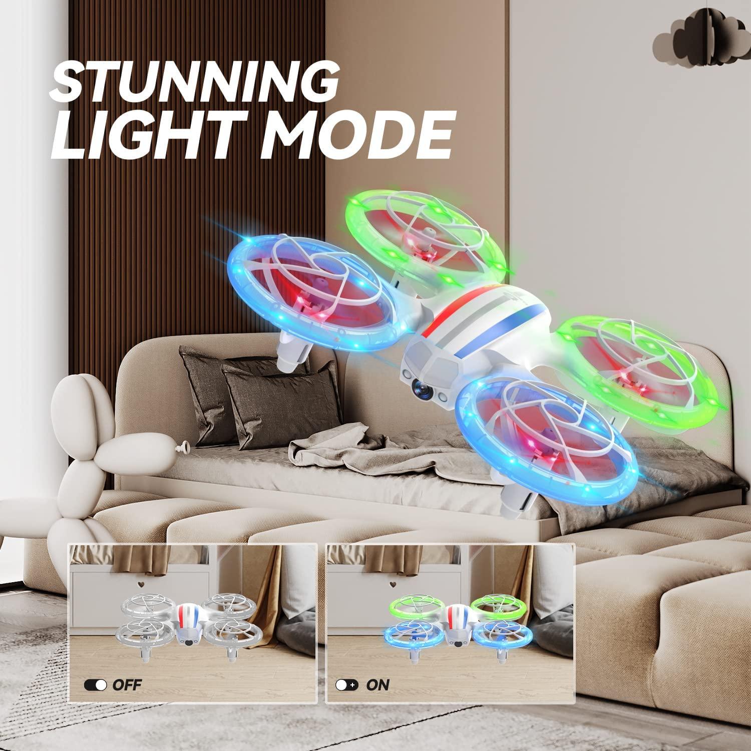 DEERC D23 Drone - for Kids Adults Beginners with 720P HD FPV WiFi Camera, LED Nano Hobby RC Quadcopter with Five Light Modes, Altitude Hold, Headless Mode, 3 Speed Modes, 360° Flip 5 DEERC D23 Drone - for Kids Adults Beginners with 720P HD FPV WiFi Camera, LED Nano Hobby RC Quadcopter with Five Light Modes, Altitude Hold, Headless Mode, 3 Speed Modes, 360° Flip — изображение 5