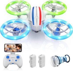 DEERC D23 Drone - for Kids Adults Beginners with 720P HD FPV WiFi Camera, LED Nano Hobby RC Quadcopter with Five Light Modes, Altitude Hold, Headless Mode, 3 Speed Modes, 360° Flip