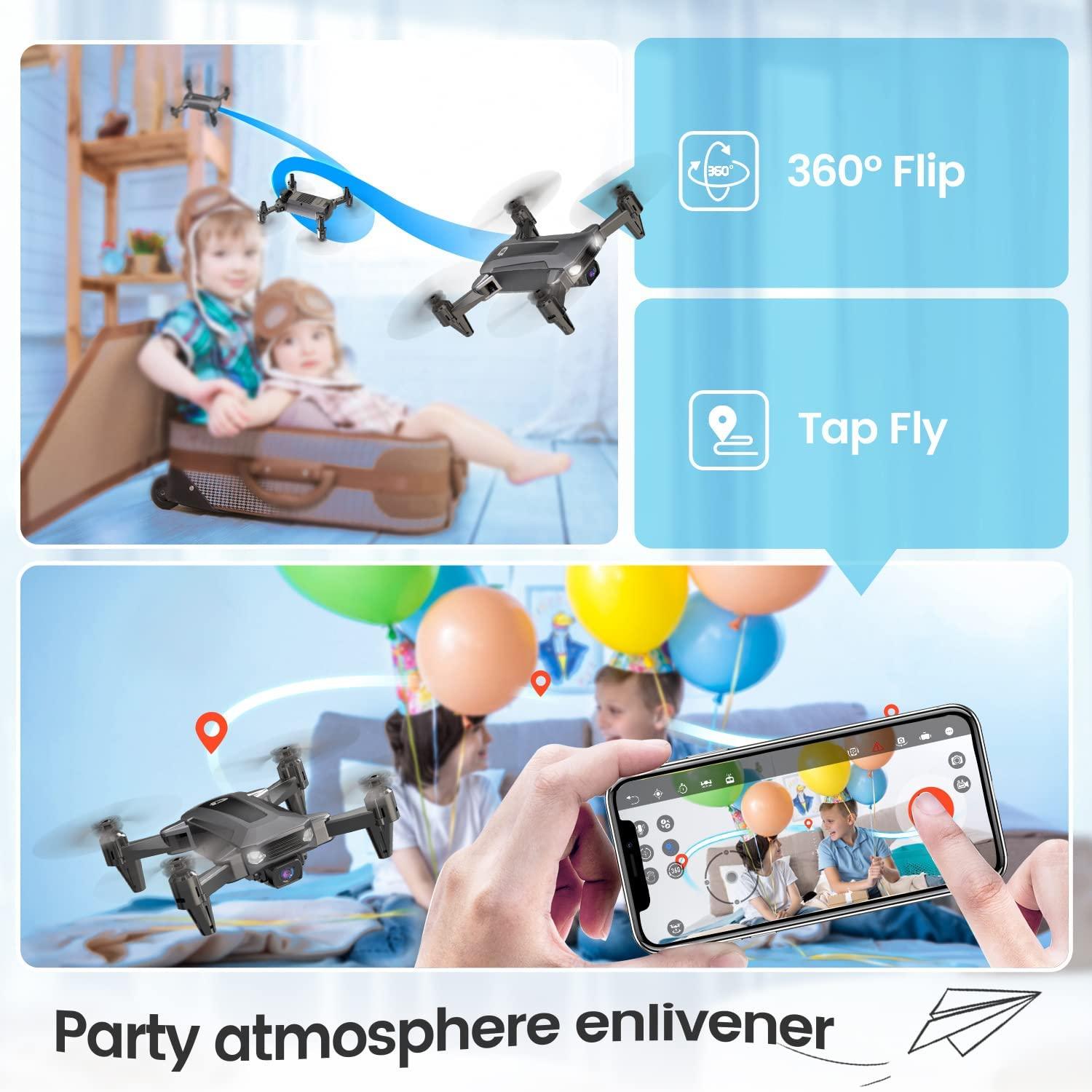 DEERC D40 Drone - FPV HD 1080P Mini Drones for Adults Kids Beginner, Foldable Quad Air Hobby RC Quadcopters & Multirotors, Toys Gifts, 2 Batteries 20 Mins Flight Time, Easy to Fly 9 DEERC D40 Drone - FPV HD 1080P Mini Drones for Adults Kids Beginner, Foldable Quad Air Hobby RC Quadcopters & Multirotors, Toys Gifts, 2 Batteries 20 Mins Flight Time, Easy to Fly - Image 9