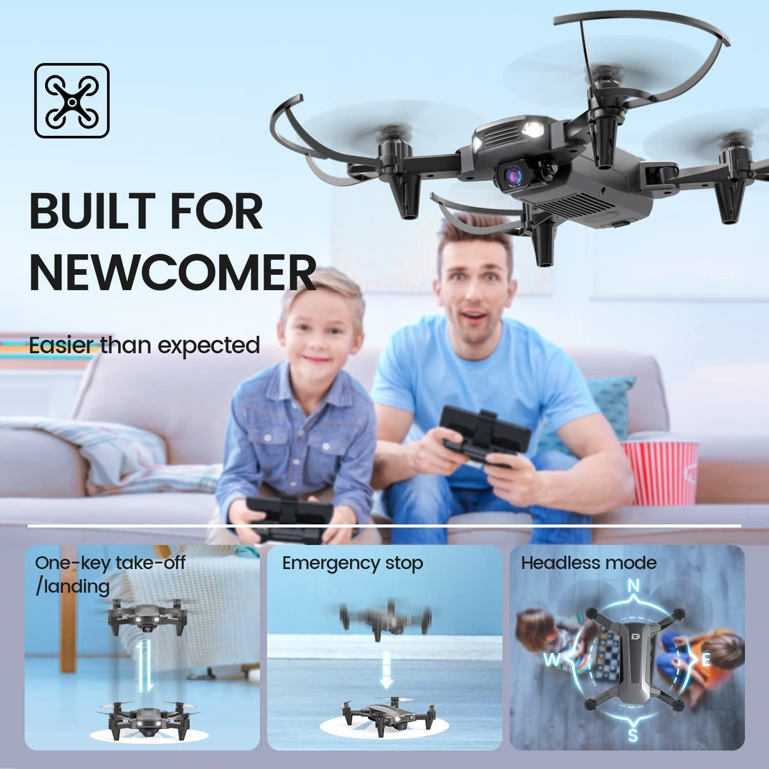 DEERC D40 Drone - FPV HD 1080P Mini Drones for Adults Kids Beginner, Foldable Quad Air Hobby RC Quadcopters & Multirotors, Toys Gifts, 2 Batteries 20 Mins Flight Time, Easy to Fly 3 DEERC D40 Drone - FPV HD 1080P Mini Drones for Adults Kids Beginner, Foldable Quad Air Hobby RC Quadcopters & Multirotors, Toys Gifts, 2 Batteries 20 Mins Flight Time, Easy to Fly - Image 3