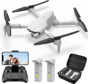 DRONEEYE 4DF10 Foldable Drone - with 1080P Camera for Adults,RC Quadcopter with WiFi FPV Live Video for Kids Beginners,Trajectory Flight, App Control,3D Flips,Altitude Hold,2 Batteries,Carrying Case