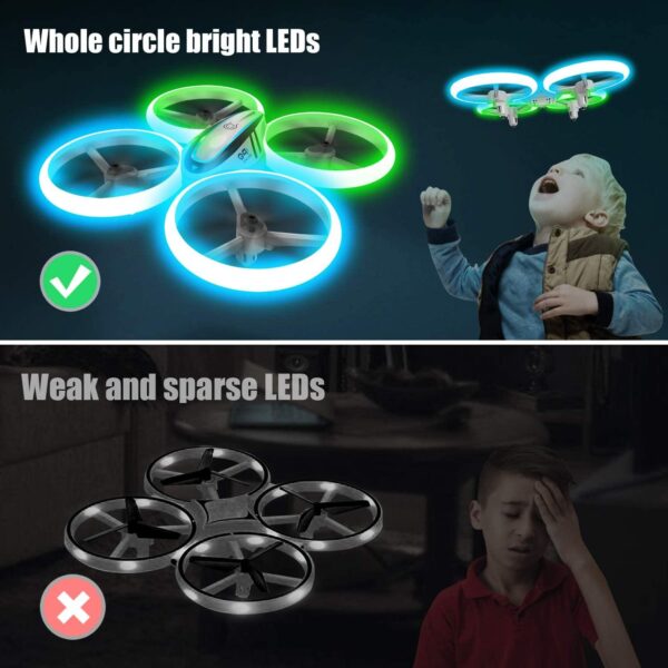HASAKEE Q9s Drone - for Kids,RC Drone with Altitude Hold and Headless Mode,Quadcopter with Blue&Green Light,Propeller Full Protect,2 Batteries and Remote Control,Easy to fly Kids Gifts Toys for Boys and Girls - صورة HASAKEE Q9s Drone - for Kids,RC Drone with Altitude Hold and Headless Mode,Quadcopter with Blue&Green Light,Propeller Full Protect,2 Batteries and Remote Control,Easy to fly Kids Gifts Toys for Boys and Girls - صورة 5