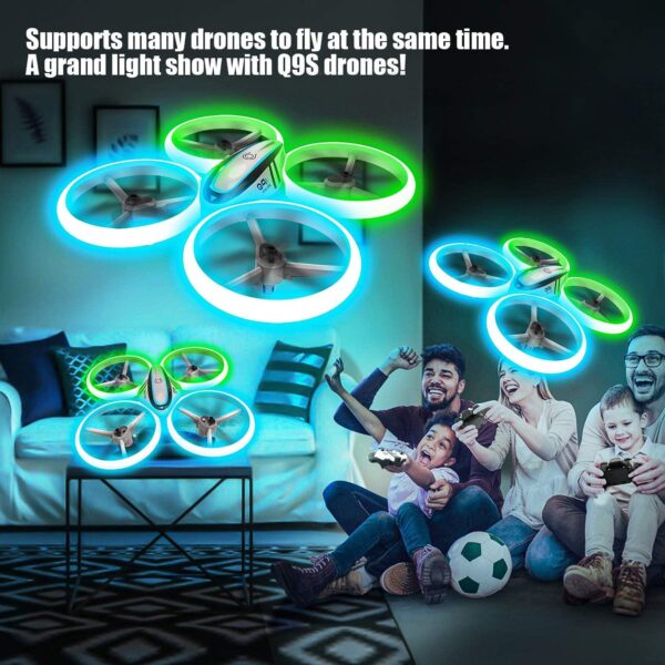 HASAKEE Q9s Drone - for Kids,RC Drone with Altitude Hold and Headless Mode,Quadcopter with Blue&Green Light,Propeller Full Protect,2 Batteries and Remote Control,Easy to fly Kids Gifts Toys for Boys and Girls - صورة HASAKEE Q9s Drone - for Kids,RC Drone with Altitude Hold and Headless Mode,Quadcopter with Blue&Green Light,Propeller Full Protect,2 Batteries and Remote Control,Easy to fly Kids Gifts Toys for Boys and Girls - صورة 4