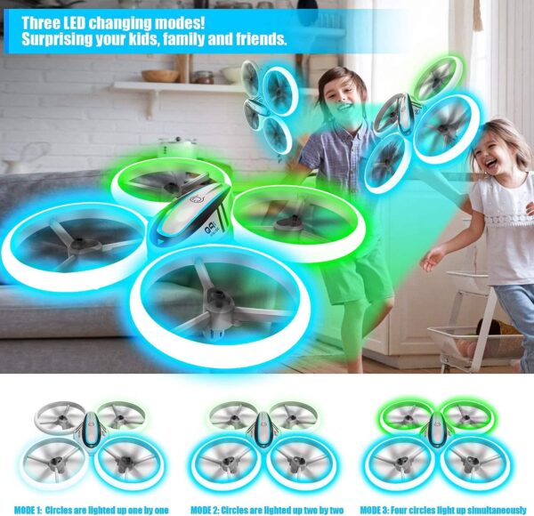 HASAKEE Q9s Drone - for Kids,RC Drone with Altitude Hold and Headless Mode,Quadcopter with Blue&Green Light,Propeller Full Protect,2 Batteries and Remote Control,Easy to fly Kids Gifts Toys for Boys and Girls - صورة HASAKEE Q9s Drone - for Kids,RC Drone with Altitude Hold and Headless Mode,Quadcopter with Blue&Green Light,Propeller Full Protect,2 Batteries and Remote Control,Easy to fly Kids Gifts Toys for Boys and Girls - صورة 3