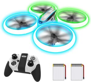 HASAKEE Q9s Drone - for Kids,RC Drone with Altitude Hold and Headless Mode,Quadcopter with Blue&Green Light,Propeller Full Protect,2 Batteries and Remote Control,Easy to fly Kids Gifts Toys for Boys and Girls