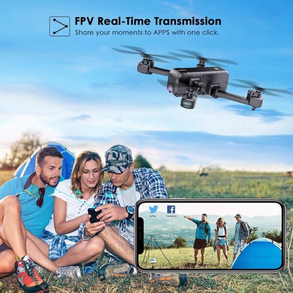 SANROCK X103W Drone - 2.7K UHD FPV Camera for Adults Kids, Live Video with 120° Wide Angle 90° Adjustable RC Quadcopter, Gesture Control, Altitude Hold, Route Mode, Headless Mode, Gravity Sensor - صورة SANROCK X103W Drone - 2.7K UHD FPV Camera for Adults Kids, Live Video with 120° Wide Angle 90° Adjustable RC Quadcopter, Gesture Control, Altitude Hold, Route Mode, Headless Mode, Gravity Sensor - صورة 7