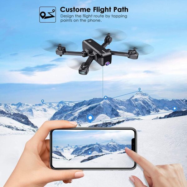 SANROCK X103W Drone - 2.7K UHD FPV Camera for Adults Kids, Live Video with 120° Wide Angle 90° Adjustable RC Quadcopter, Gesture Control, Altitude Hold, Route Mode, Headless Mode, Gravity Sensor - صورة SANROCK X103W Drone - 2.7K UHD FPV Camera for Adults Kids, Live Video with 120° Wide Angle 90° Adjustable RC Quadcopter, Gesture Control, Altitude Hold, Route Mode, Headless Mode, Gravity Sensor - صورة 4