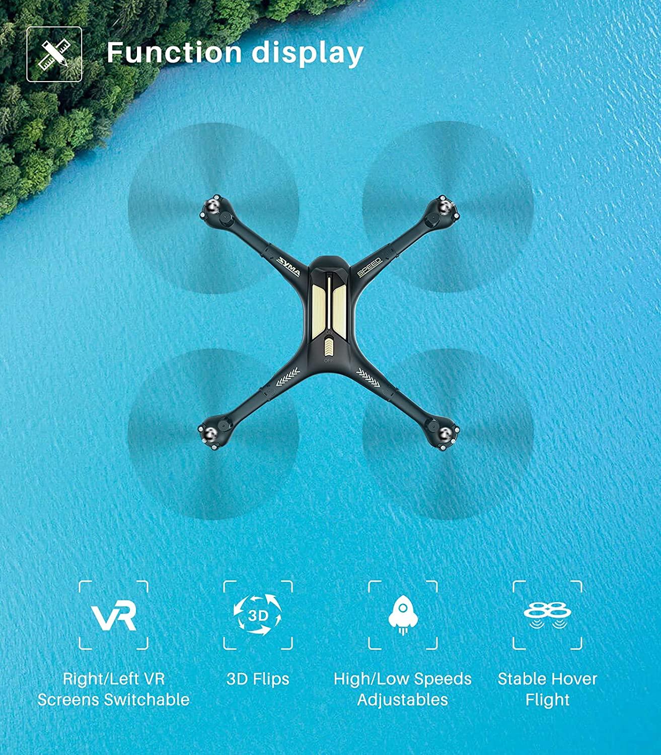 SYMA X600W Foldable Drone - with 1080P HD FPV Camera for Adults, RC Quadcopter for Kids Beginners, with Headless Mode, Altitude Hold, 3D Flip, Custom Route and One Key Start 6 SYMA X600W Foldable Drone - with 1080P HD FPV Camera for Adults, RC Quadcopter for Kids Beginners, with Headless Mode, Altitude Hold, 3D Flip, Custom Route and One Key Start — изображение 6