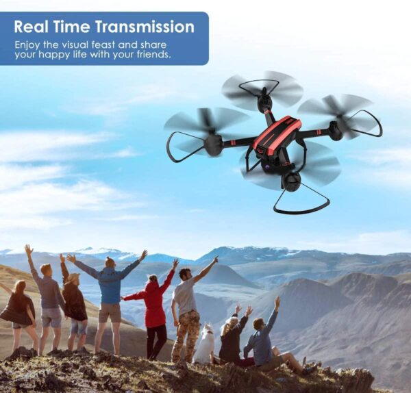 SANROCK X105W Drone - for Adults And Kids, 1080P HD Camera RC Quadcopter for Beginners, Wifi Live Video Cam, App Control, Altitude Hold, Headless Mode, Trajectory Flight, Gravity Sensor, 3D Flip - صورة SANROCK X105W Drone - for Adults And Kids, 1080P HD Camera RC Quadcopter for Beginners, Wifi Live Video Cam, App Control, Altitude Hold, Headless Mode, Trajectory Flight, Gravity Sensor, 3D Flip - صورة 8