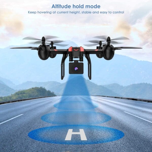 SANROCK X105W Drone - for Adults And Kids, 1080P HD Camera RC Quadcopter for Beginners, Wifi Live Video Cam, App Control, Altitude Hold, Headless Mode, Trajectory Flight, Gravity Sensor, 3D Flip - صورة SANROCK X105W Drone - for Adults And Kids, 1080P HD Camera RC Quadcopter for Beginners, Wifi Live Video Cam, App Control, Altitude Hold, Headless Mode, Trajectory Flight, Gravity Sensor, 3D Flip - صورة 6