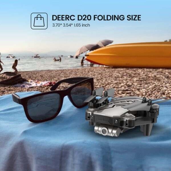 DEERC D20 Mini Drone - for Kids with 720P HD FPV Camera Remote Control Toys Gifts for Boys Girls with Altitude Hold, Headless Mode, One Key Start Speed Adjustment, 3D Flips 2 Batteries - صورة DEERC D20 Mini Drone - for Kids with 720P HD FPV Camera Remote Control Toys Gifts for Boys Girls with Altitude Hold, Headless Mode, One Key Start Speed Adjustment, 3D Flips 2 Batteries - صورة 7