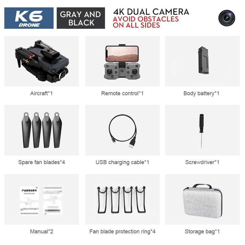 NEW K6 Drone Professional 4K HD Camera Mini Drone Optical Flow Localization Three Sided Obstacle Avoidance Quadcopter Toy Gift 16 NEW K6 Drone Professional 4K HD Camera Mini Drone Optical Flow Localization Three Sided Obstacle Avoidance Quadcopter Toy Gift - Image 16