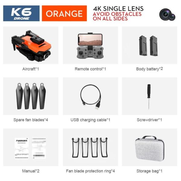 NEW K6 Drone Professional 4K HD Camera Mini Drone Optical Flow Localization Three Sided Obstacle Avoidance Quadcopter Toy Gift 14 NEW K6 Drone Professional 4K HD Camera Mini Drone Optical Flow Localization Three Sided Obstacle Avoidance Quadcopter Toy Gift — изображение 14