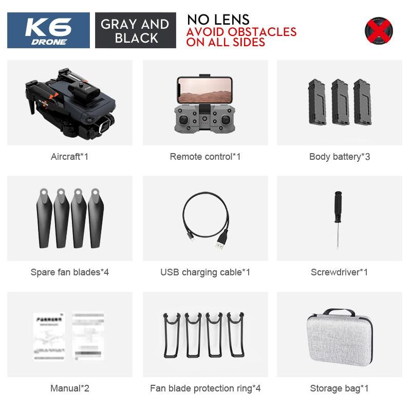 NEW K6 Drone Professional 4K HD Camera Mini Drone Optical Flow Localization Three Sided Obstacle Avoidance Quadcopter Toy Gift 12 NEW K6 Drone Professional 4K HD Camera Mini Drone Optical Flow Localization Three Sided Obstacle Avoidance Quadcopter Toy Gift - Image 12