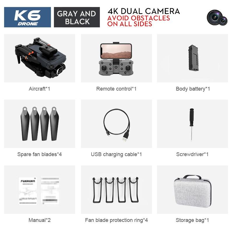NEW K6 Drone Professional 4K HD Camera Mini Drone Optical Flow Localization Three Sided Obstacle Avoidance Quadcopter Toy Gift 8 NEW K6 Drone Professional 4K HD Camera Mini Drone Optical Flow Localization Three Sided Obstacle Avoidance Quadcopter Toy Gift - Image 8