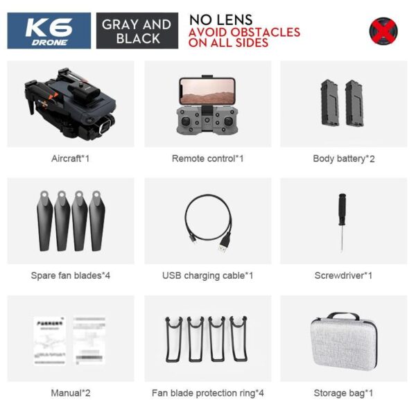 NEW K6 Drone Professional 4K HD Camera Mini Drone Optical Flow Localization Three Sided Obstacle Avoidance Quadcopter Toy Gift 7 NEW K6 Drone Professional 4K HD Camera Mini Drone Optical Flow Localization Three Sided Obstacle Avoidance Quadcopter Toy Gift — изображение 7