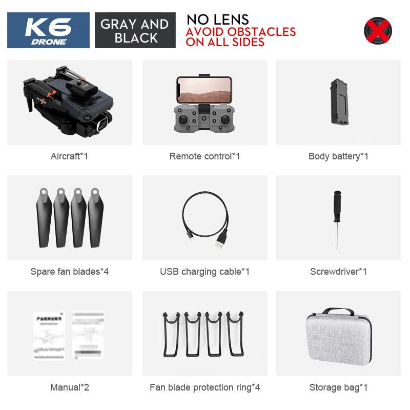 NEW K6 Drone Professional 4K HD Camera Mini Drone Optical Flow Localization Three Sided Obstacle Avoidance Quadcopter Toy Gift 4 NEW K6 Drone Professional 4K HD Camera Mini Drone Optical Flow Localization Three Sided Obstacle Avoidance Quadcopter Toy Gift - Image 4