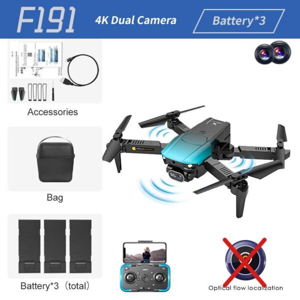 F191 Mini Drone - 4K Dual Camera Wifi FPV Four Sides Infrared Obstacle Avoidance One-key Take-off and Landing Folding Quadcopter - صورة F191 Mini Drone - 4K Dual Camera Wifi FPV Four Sides Infrared Obstacle Avoidance One-key Take-off and Landing Folding Quadcopter - صورة 18