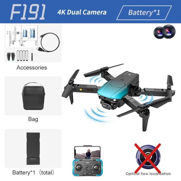 F191 Mini Drone - 4K Dual Camera Wifi FPV Four Sides Infrared Obstacle Avoidance One-key Take-off and Landing Folding Quadcopter - صورة F191 Mini Drone - 4K Dual Camera Wifi FPV Four Sides Infrared Obstacle Avoidance One-key Take-off and Landing Folding Quadcopter - صورة 16