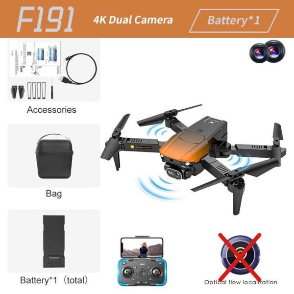 F191 Mini Drone - 4K Dual Camera Wifi FPV Four Sides Infrared Obstacle Avoidance One-key Take-off and Landing Folding Quadcopter - صورة F191 Mini Drone - 4K Dual Camera Wifi FPV Four Sides Infrared Obstacle Avoidance One-key Take-off and Landing Folding Quadcopter - صورة 8