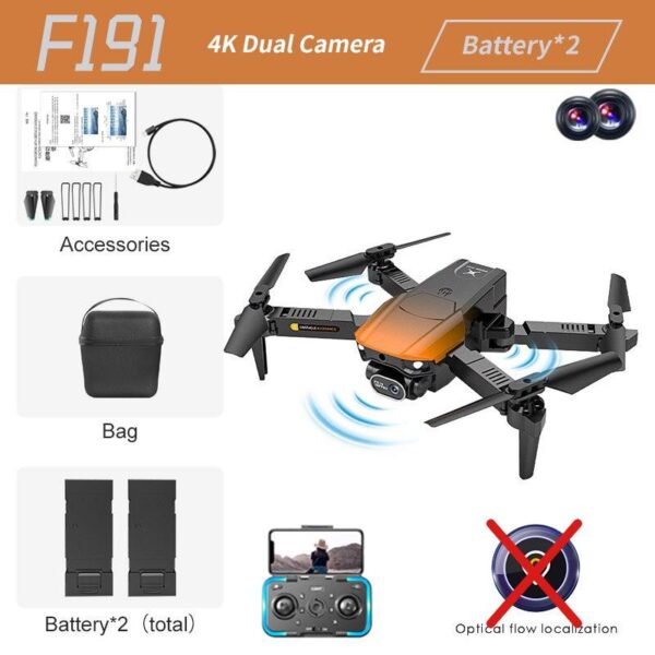 F191 Mini Drone - 4K Dual Camera Wifi FPV Four Sides Infrared Obstacle Avoidance One-key Take-off and Landing Folding Quadcopter - صورة F191 Mini Drone - 4K Dual Camera Wifi FPV Four Sides Infrared Obstacle Avoidance One-key Take-off and Landing Folding Quadcopter - صورة 6