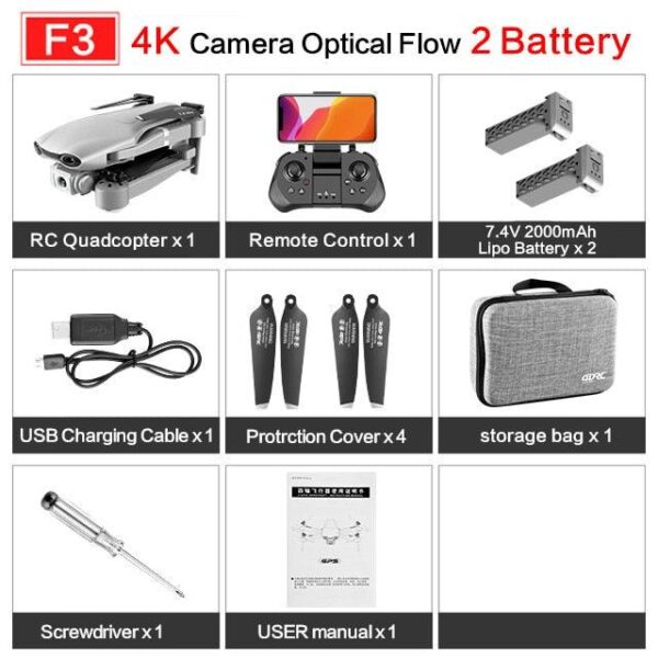 4DRC F3 drone - GPS 4K 5G WiFi live video FPV 4K/1080P HD Wide Angle Camera Foldable Altitude Hold Durable RC Drone - صورة 4DRC F3 drone - GPS 4K 5G WiFi live video FPV 4K/1080P HD Wide Angle Camera Foldable Altitude Hold Durable RC Drone - صورة 11