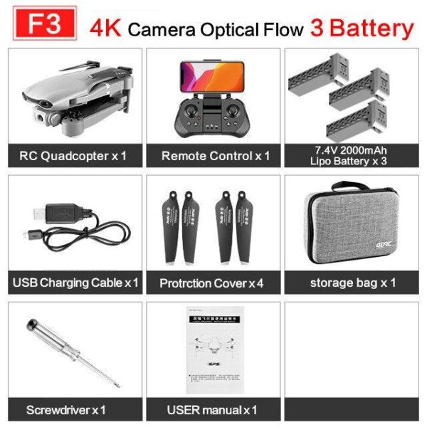 4DRC F3 drone - GPS 4K 5G WiFi live video FPV 4K/1080P HD Wide Angle Camera Foldable Altitude Hold Durable RC Drone - صورة 4DRC F3 drone - GPS 4K 5G WiFi live video FPV 4K/1080P HD Wide Angle Camera Foldable Altitude Hold Durable RC Drone - صورة 10