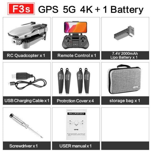 4DRC F3 drone - GPS 4K 5G WiFi live video FPV 4K/1080P HD Wide Angle Camera Foldable Altitude Hold Durable RC Drone - صورة 4DRC F3 drone - GPS 4K 5G WiFi live video FPV 4K/1080P HD Wide Angle Camera Foldable Altitude Hold Durable RC Drone - صورة 3