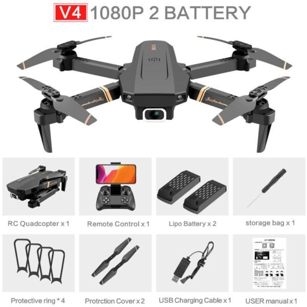 V4 Rc Drone - 4k HD Wide Angle Camera 1080P WiFi fpv Drone Dual Camera Quadcopter Real-time transmission Helicopter Dron Gift Toys 16 V4 Rc Drone - 4k HD Wide Angle Camera 1080P WiFi fpv Drone Dual Camera Quadcopter Real-time transmission Helicopter Dron Gift Toys - صورة V4 Rc Drone - 4k HD Wide Angle Camera 1080P WiFi fpv Drone Dual Camera Quadcopter Real-time transmission Helicopter Dron Gift Toys - صورة 16